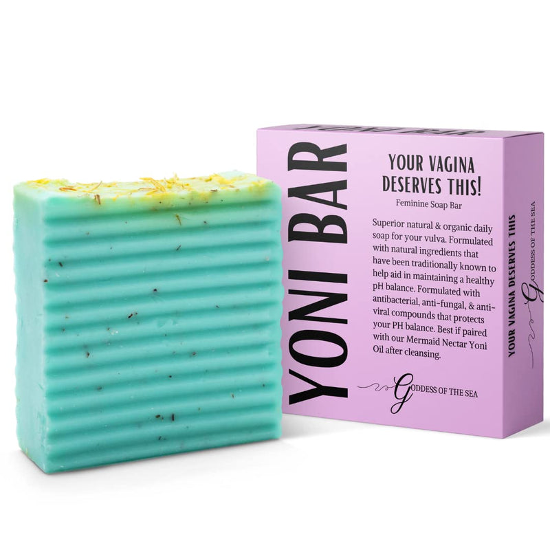 Goddess Of The Sea Beauty Bar Premium Yoni Bar – pH Balance Feminine Wash – Natural Ingredients Feminine Care Daily Oil Great for Razor Bumps, Dryness, BV, Odor – 3oz Yoni Bar - 💙 Blu Rose's Garden LLC 💙