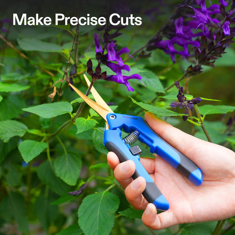 VIVOSUN Curved Gardening Scissors 6.5 Inch Hand Pruner Shear with Titanium Coated Blades 1-Pack VIVOSUN