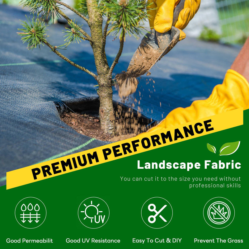 ZJIA 3FT x 50FT Weed Barrier Landscape Fabric 3.2oz Premium Heavy Duty with High Water Permeability and Breathability Woven Geotextile Fabric for Underlayment - 💙 Blu Rose's Garden LLC 💙