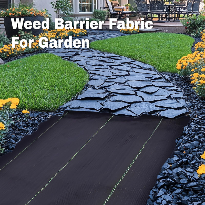 ZJIA 3FT x 50FT Weed Barrier Landscape Fabric 3.2oz Premium Heavy Duty with High Water Permeability and Breathability Woven Geotextile Fabric for Underlayment - 💙 Blu Rose's Garden LLC 💙