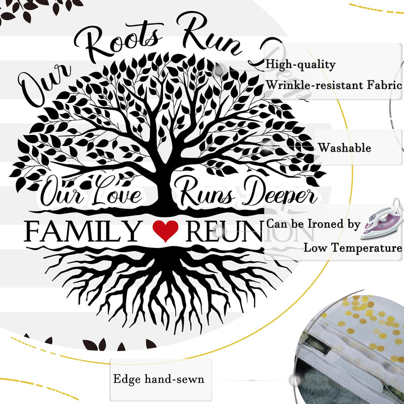 Rsuuinu Family Reunion Backdrop Family Tree Leaves Our Roots Run Deep Our Love Runs Deeper Photography Background Family Members Gathering Party Decoration Supplies Banner Photo Booth Props 7x5ft - 💙 Blu Rose's Garden LLC 💙