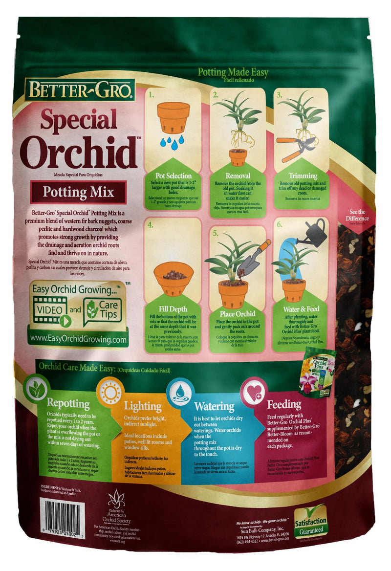 Sun Bulb Company 5002 PKG 8 Dry QT. SP Orchid Mix, 1-pack, Fucsia - 💙 Blu Rose's Garden LLC 💙