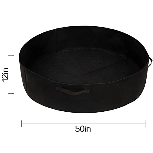 100 Gallon Large Round Grow Bag, Rusable Fabric Raised Garden Bed with 4 Handles, Thicken Breathable Non-Woven Fabric Planter Pot, Round Plant Container for Planting Vegetable Flowers Herbs (Black)