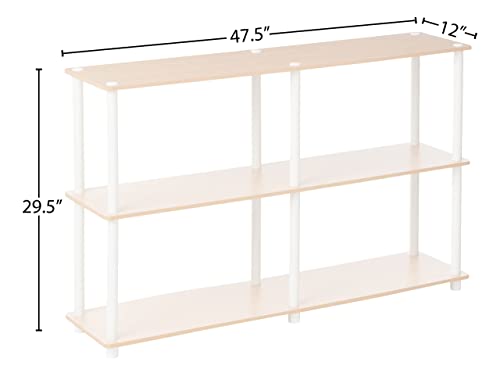 Furinno 99130BE/WH 3-Tier Double Size Storage Display Rack, Beech/White - 💙 Blu Rose's Garden LLC 💙