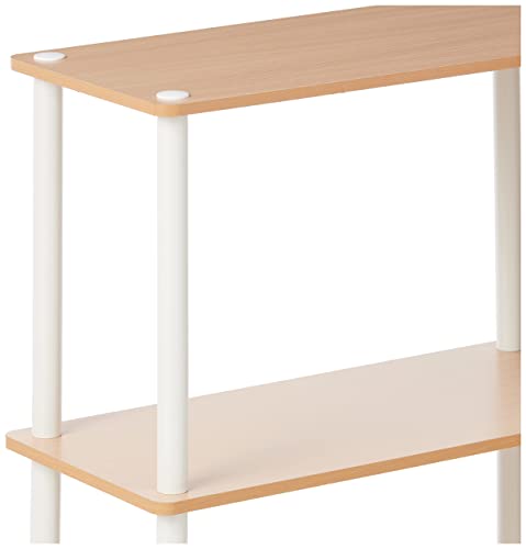 Furinno 99130BE/WH 3-Tier Double Size Storage Display Rack, Beech/White - 💙 Blu Rose's Garden LLC 💙