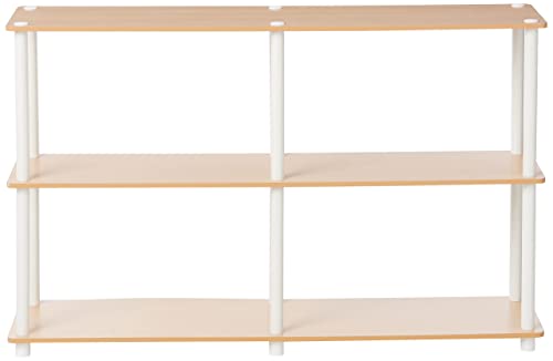 Furinno 99130BE/WH 3-Tier Double Size Storage Display Rack, Beech/White - 💙 Blu Rose's Garden LLC 💙