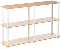 Furinno 99130BE/WH 3-Tier Double Size Storage Display Rack, Beech/White - 💙 Blu Rose's Garden LLC 💙