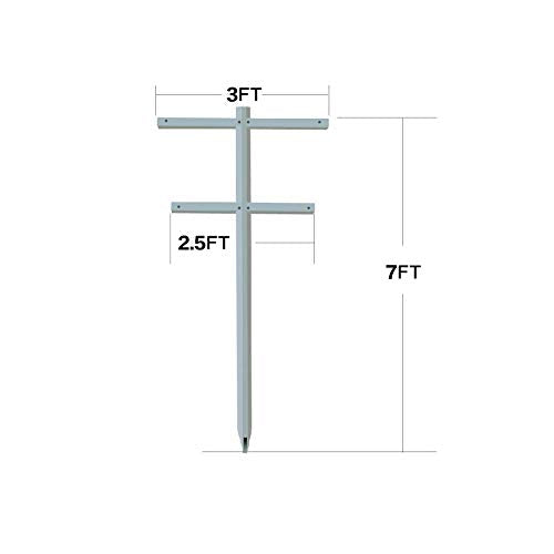 MRGARDEN 7-Feet Adjustable Garden Trellis Set for Raspberry and Climbing Plants, Outdoor Stake Vineyard Trellis, Pack of 2