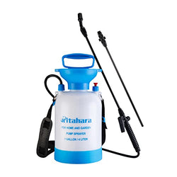 Kitahara 1 Gallon Garden Pump Pressure Sprayer with Pressure Relief Valve, Adjustable Shoulder Strap and Nozzles, for Yard Lawn Weeds Plant Water