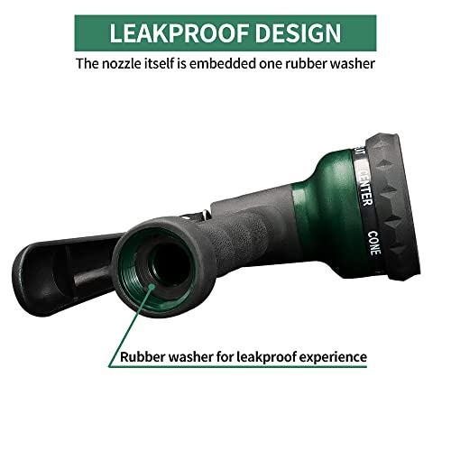 AUTOMAN-Garden-Hose-Nozzle,ABS Water Spray Nozzle with Heavy Duty 7 Adjustable Watering Patterns,Slip Resistant for Watering Plants,Lawn& Garden,Washing Cars,Cleaning,Showering Pets & Outdoor Fun.