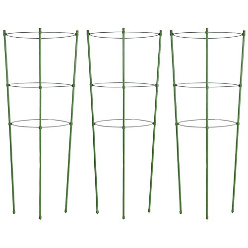 ZJIA 3 Pack Tomato Cages 18 inch Plant Support Cages Trellis for Garden, Cucumber Trellis Plant Stake with Adjustable Rings for Vegetables Flowers Fruit