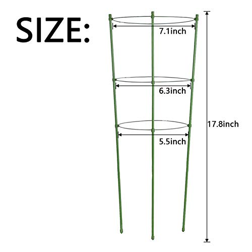 ZJIA 3 Pack Tomato Cages 18 inch Plant Support Cages Trellis for Garden, Cucumber Trellis Plant Stake with Adjustable Rings for Vegetables Flowers Fruit