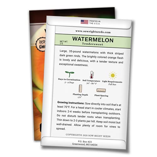 Sow Right Seeds - Tendersweet Watermelon Seeds for Planting - Non-GMO Heirloom Seeds to Plant a Home Vegetable Garden (2)