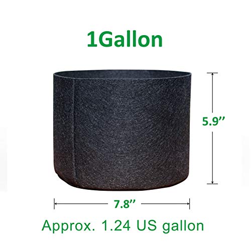 Gardzen 20-Pack 1 Gallon Nonwoven Grow Bags, Aeration Fabric Pots