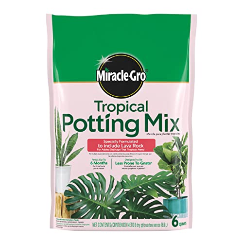 Miracle-Gro Tropical Potting Mix, 6 qt. - Growing Media for Tropical Plants Living in Indoor and Outdoor Containers