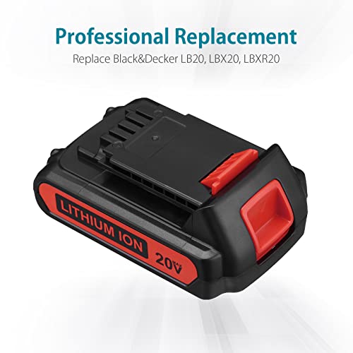 ORHFS LBXR20 20V 3.0Ah Replacement for Black and Decker 20V Lithium Battery Max LB20 LBX20 LBXR20-OPE LBXR2020-OPE LB2X4020-OPE LBXR20B-2 LST220 LST300 Cordless Power Tool 1 Pack