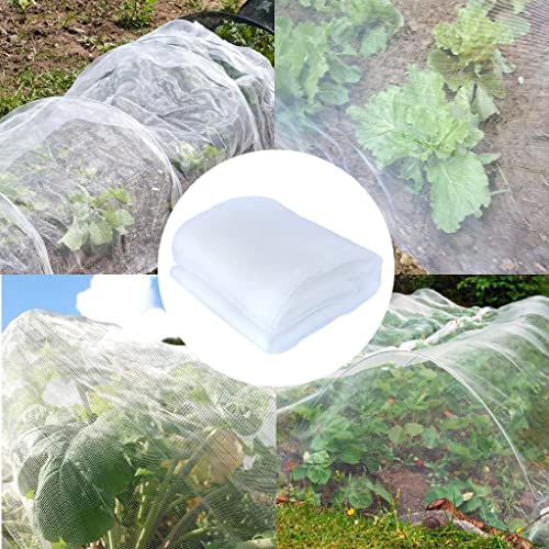 Agfabric Garden Netting 16'x30' Insect Pest Barrier Bird Netting for Garden Protection,Row Cover Mesh Netting for Vegetables Fruit Trees and Plants,White