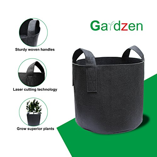 Gardzen 6-Pack 25 Gallon Grow Bags, Aeration Fabric Pots with Handles