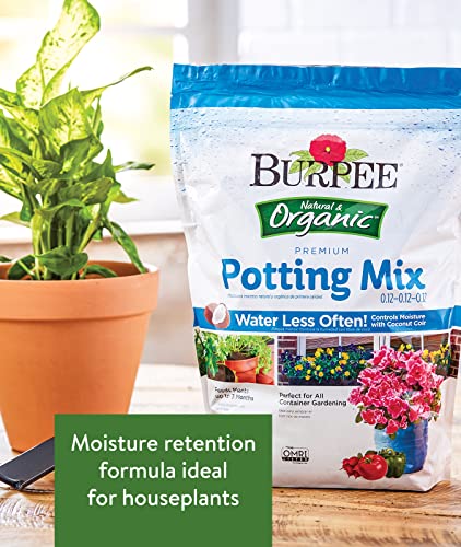 Burpee, 9 Quarts | Premium Organic Potting Natural Soil Mix Food Ideal for Container Garden-Vegetable, Flower & Herb Use for Indoor Outdoor Plant