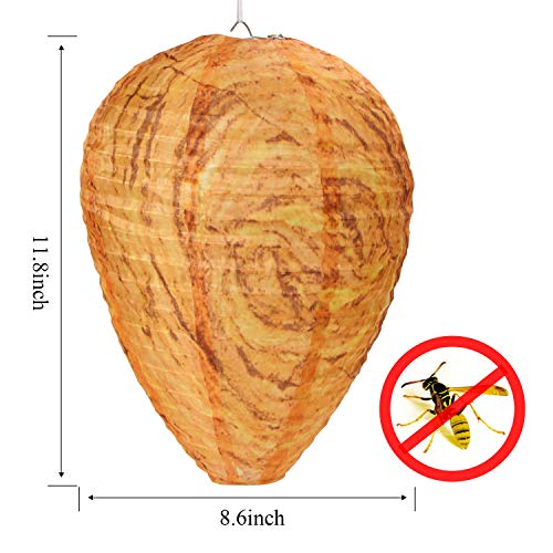 2 Pack Wasp Nest Decoy Wasp Deterrent for Hornets Yellow Jackets Outdoor Waterproof Material