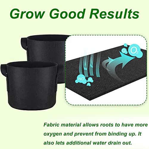 PHYEX 12-Pack 5 Gallon Nonwoven Grow Bags, Aeration Fabric Pots with Durable Handles, Come with 12 Pcs Plant Labels