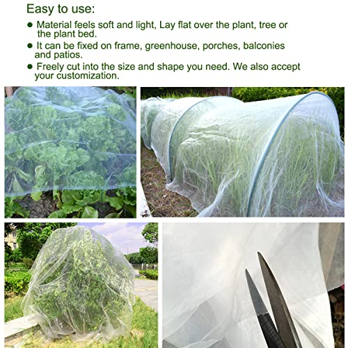 10x100Ft Mosquito Bug Insect Bird Fine Mesh Net Barrier Hunting Blind Garden Screen Netting for Protect Your Plant Fruits Flower