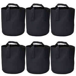 Ming Wei Garden Plant Bags / 6-Packs 5 Gallon Grow Bags/Aeration Fabric Pots/Handles (Black)