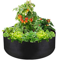 IWNTWY 50 Gallon Large Grow Bag, Heavy Duty Fabric Round Raised Garden Bed Planter Pots for Planting Herb Flower Vegetable Potato Plants (36" D x 12" H, Black)