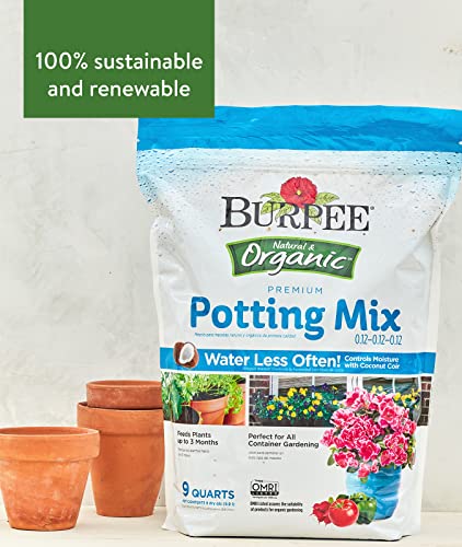 Burpee, 9 Quarts | Premium Organic Potting Natural Soil Mix Food Ideal for Container Garden-Vegetable, Flower & Herb Use for Indoor Outdoor Plant - 💙 Blu Rose's Garden LLC 💙