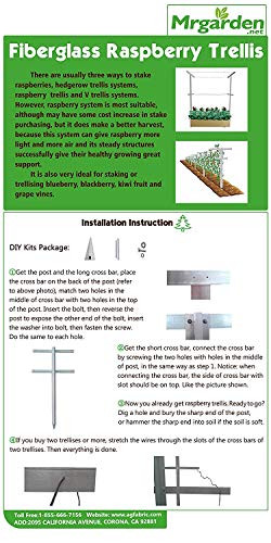 MRGARDEN 7-Feet Adjustable Garden Trellis Set for Raspberry and Climbing Plants, Outdoor Stake Vineyard Trellis, Pack of 2