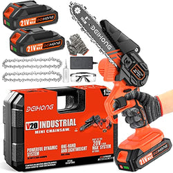 Mini Chainsaw Cordless 6-Inch with 2 Battery, Mini Power Chain Saw with Security Lock, Handheld Small Chainsaw for Tree Trimming Wood Cutting