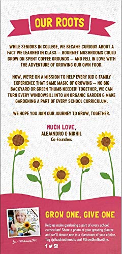 Back to the Roots Sunflower Organic Windowsill Planter Kit - Grows Year Round, Includes Everything Needed for Planting