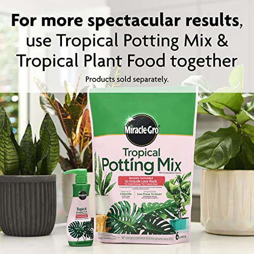 Miracle-Gro Tropical Potting Mix, 6 qt. - Growing Media for Tropical Plants Living in Indoor and Outdoor Containers