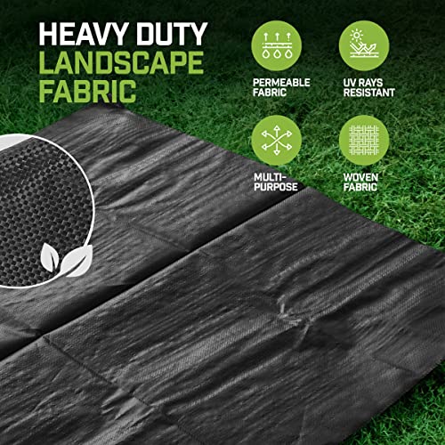 3FT X 50 FT Weed Barrier Landscape Fabric Heavy Duty - Woven Weed Fabric for Gardening - Weed Barrier Fabric for Ground Cover - Weed Mat Garden Tarp to Prevent Weeds