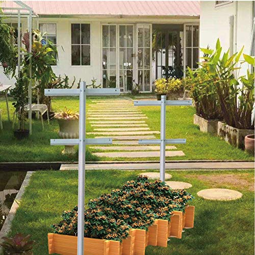 MRGARDEN 7-Feet Adjustable Garden Trellis Set for Raspberry and Climbing Plants, Outdoor Stake Vineyard Trellis, Pack of 2