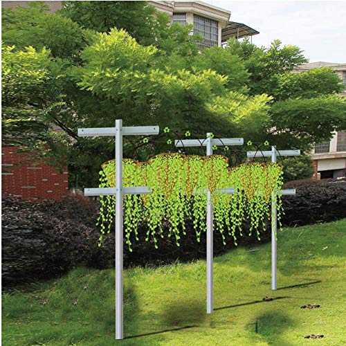 MRGARDEN 7-Feet Adjustable Garden Trellis Set for Raspberry and Climbing Plants, Outdoor Stake Vineyard Trellis, Pack of 2