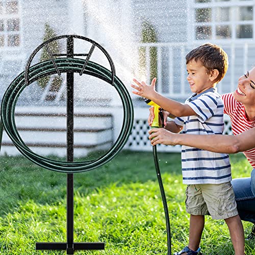 Garden Hose Holders for Outside, Water Hose Holder Freestanding, Black Ground Hose Stand